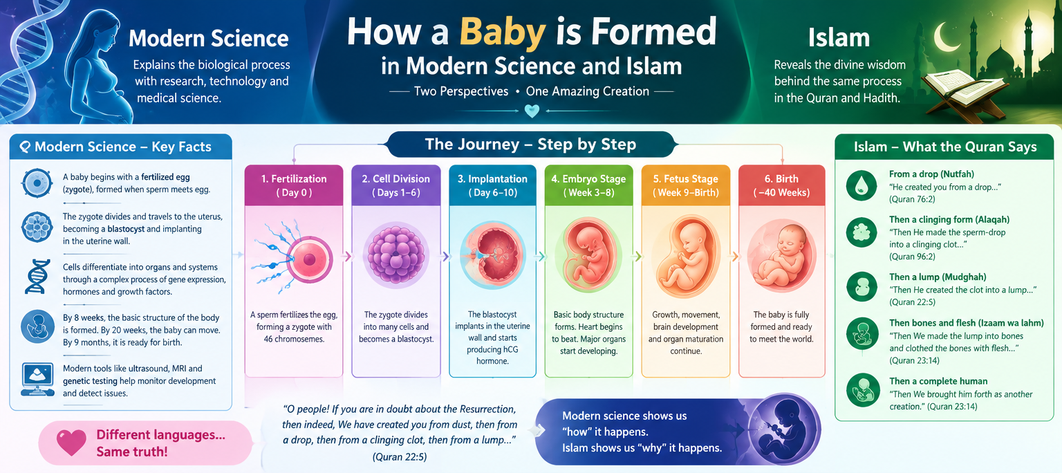 How Is a Baby Formed? Human Development in Modern Science and Islam